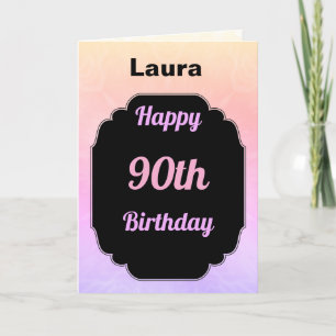 Moderne farbenfrohe Add name 90. Geburtstag Karte