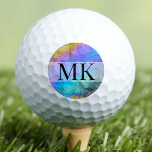 Moderne farbenfrohe Anfangsmonogramm Golfball
