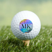 Moderne farbenfrohe Anfangsmonogramm Golfball (Insitu T-Shirt)