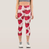 Moderne, farbenfrohe Apple Muster Capri Leggings D (Vorderseite)