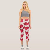 Moderne, farbenfrohe Apple Muster Capri Leggings D (Vorderseite)