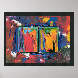 Moderne, farbenfrohe Aquarell 2 Freiheitsstatue Poster