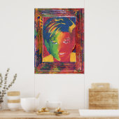 Moderne farbenfrohe Aquarellkur Princess Diana Col Poster (Küche)