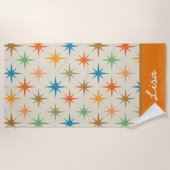 Moderne, farbenfrohe atomare Sternexplosion Name Strandtuch (Vorderseite)