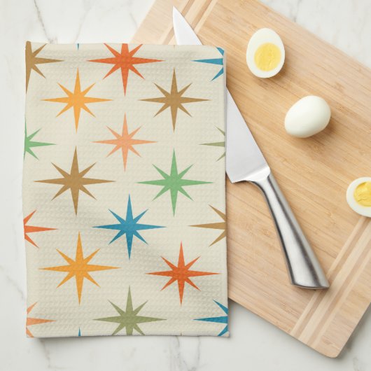 Moderne, farbenfrohe atomare Sternexplosionen des Geschirrtuch (Viertel Falte)