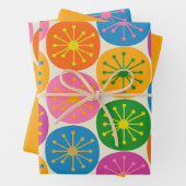 Moderne, farbenfrohe Atompunkte aus dem Mittelalte Geschenkpapier Set (Beispiel)