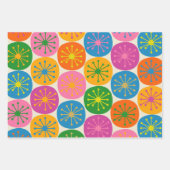 Moderne, farbenfrohe Atompunkte aus dem Mittelalte Geschenkpapier Set (Vorderseite)