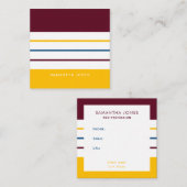Moderne farbenfrohe autonale Streifen Quadratische Visitenkarte (Vorne/Hinten)