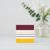 Moderne farbenfrohe autonale Streifen Quadratische Visitenkarte (Stehend Vorderseite)