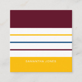 Moderne farbenfrohe autonale Streifen Quadratische Visitenkarte
