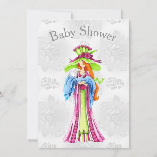 Moderne farbenfrohe Babydusche Einladung (Vorderseite)