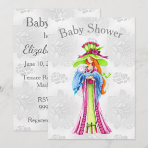 Moderne farbenfrohe Babydusche Einladung