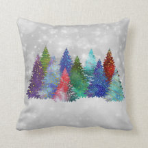 Moderne farbenfrohe Bäume Wasserfarben Weihnachten