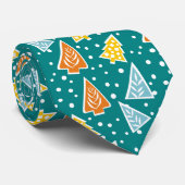 Moderne, farbenfrohe Baumstruktur aquamarin blau Krawatte (Gerollt)