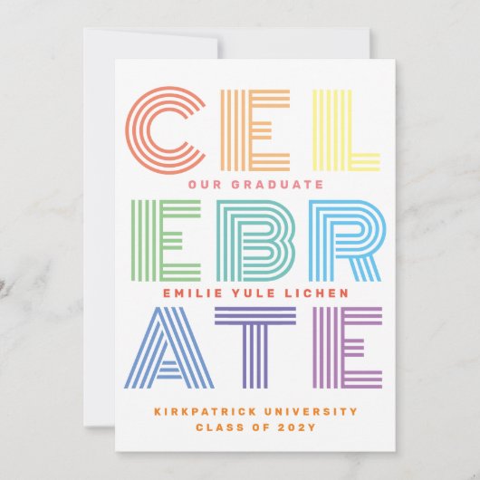 Moderne, farbenfrohe, bearbeitbare Klasse von 202Y Ankündigung (Vorderseite)