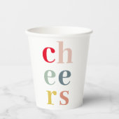 Moderne farbenfrohe Beifall | Pastellfarben Pappbecher (Vorderseite)