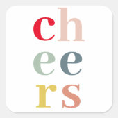 Moderne farbenfrohe Beifall | Pastellfarben Quadratischer Aufkleber (Vorderseite)