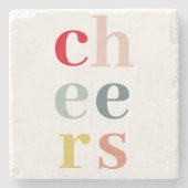 Moderne farbenfrohe Beifall | Pastellfarben Steinuntersetzer (Vorderseite)