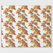 Moderne farbenfrohe Blätter Herbst Wasserfarbmuste Geschenkpapier (Flach)