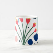 Moderne farbenfrohe Blattmuster Weiß Kaffeetasse (Mittel)
