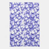 Moderne farbenfrohe blaue Schmetterlinge Geschirrtuch (Vertikal)