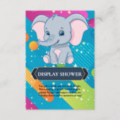 Moderne farbenfrohe Blue Elephant Baby Dusche Begleitkarte (Vorderseite)