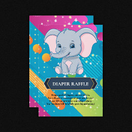 Moderne farbenfrohe Blue Elephant Baby Dusche Begleitkarte