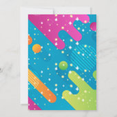 Moderne farbenfrohe Blue Elephant Baby Dusche Einladung (Rückseite)