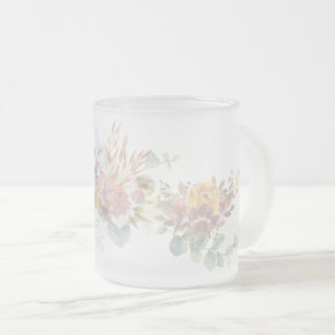 Moderne, farbenfrohe Blume für sie Mattglastasse