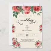 Moderne, farbenfrohe Blume Hochzeit Einladung (Vorderseite)