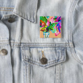 Moderne, farbenfrohe Blume mit Blumen Button (Beispiel)