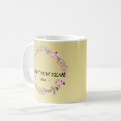 Moderne farbenfrohe Blume mit Blumen Kaffeetasse (Vorderseite Links)