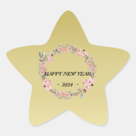 Moderne farbenfrohe Blume mit Blumen Stern-Aufkleber