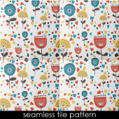 Moderne, farbenfrohe Blume nahtlos Fliese