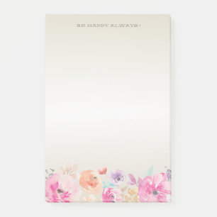 Moderne farbenfrohe Blume Personalisiert Post-it Klebezettel