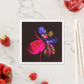 Moderne farbenfrohe Blumen Abstract Art Muster #06 Serviette (Beispiel)