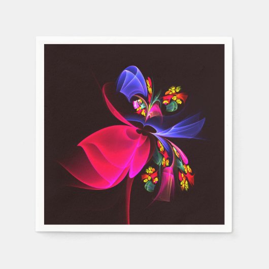 Moderne farbenfrohe Blumen Abstract Art Muster #06 Serviette (Vorderseite)