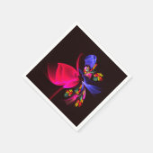 Moderne farbenfrohe Blumen Abstract Art Muster #06 Serviette (Ecke)