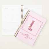 Moderne farbenfrohe Blumen-Monogramm-Name Buchstab Planer (Anzeige)