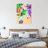 Moderne farbenfrohe Blumen Stillleben Aquarell Kun Leinwanddruck (Insitu (Schlafzimmer))