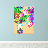 Moderne farbenfrohe Blumen Stillleben Aquarell Kun Leinwanddruck (Insitu (Holzboden))