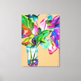 Moderne farbenfrohe Blumen Stillleben Aquarell Kun Leinwanddruck