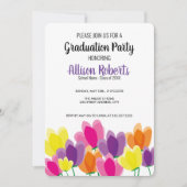 Moderne farbenfrohe Blumenabschlussfeier Einladung (Vorderseite)