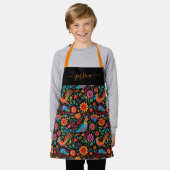 Moderne farbenfrohe Blumenfirma Schürze (Getragen)