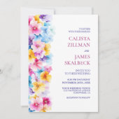Moderne farbenfrohe Blumenhochzeit Einladung (Vorderseite)