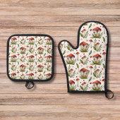 Moderne, farbenfrohe Blumenstrümpfe Ofenhandschuh & Topflappen-Set