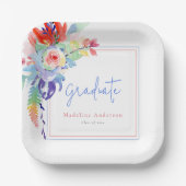 Moderne farbenfrohe Blumenstudienparty Pappteller (Vorderseite)