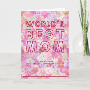 Moderne farbenfrohe Blumenwelt Beste Mama zum Gebu Karte
