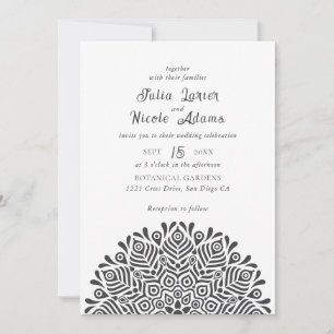 Moderne farbenfrohe Boho-ethnische Blumen-Mandala- Einladung