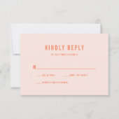 Moderne farbenfrohe Bokeh Lights Peach Hochzeit RSVP Karte (Vorderseite)